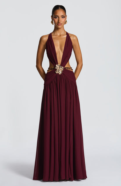 Vestido Indiana Maxi - Laca Cereza