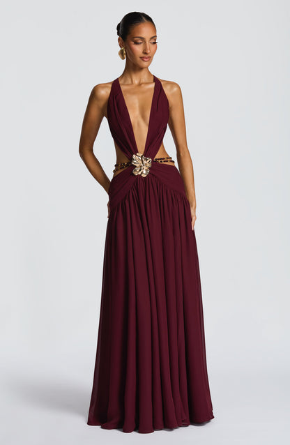 Vestido Indiana Maxi - Laca Cereza