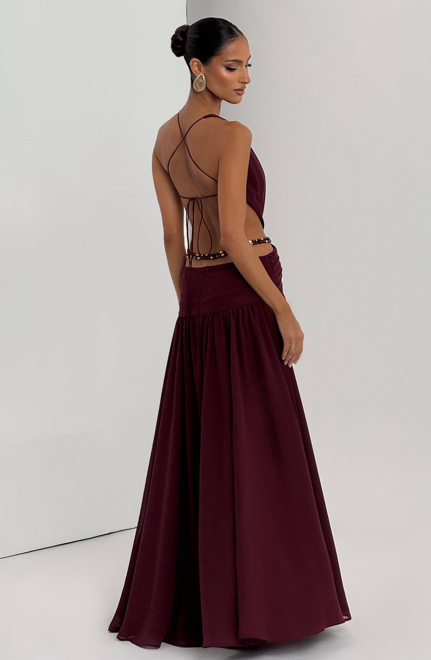 Vestido Indiana Maxi - Laca Cereza