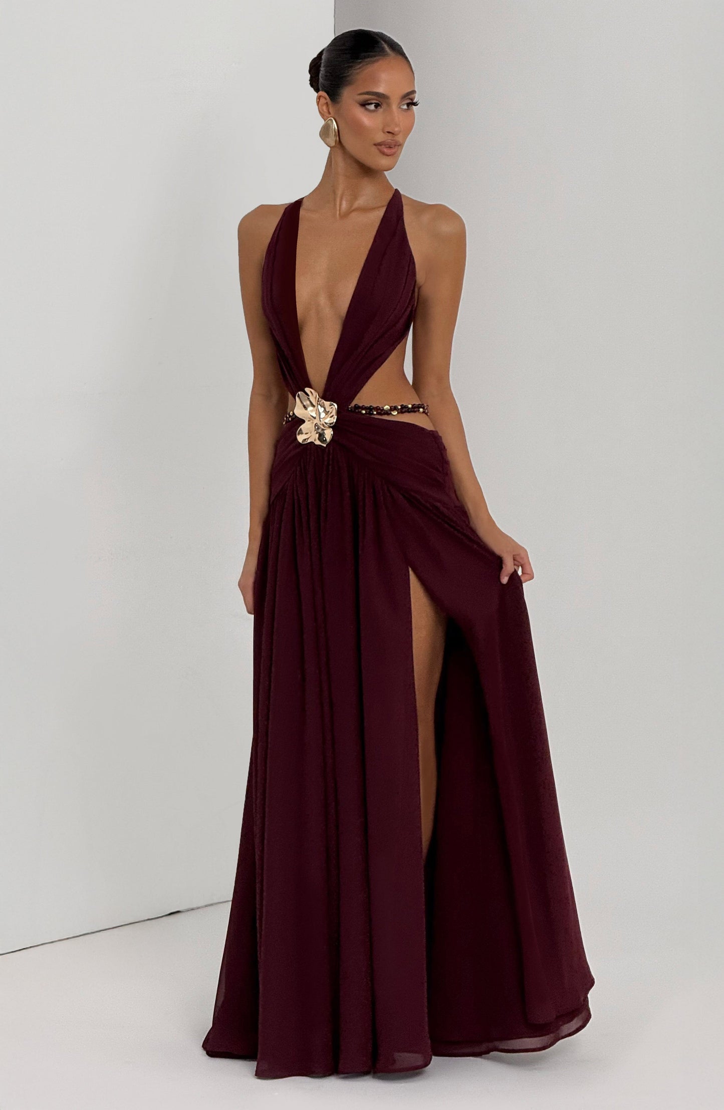 Vestido Indiana Maxi - Laca Cereza