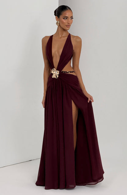 Vestido Indiana Maxi - Laca Cereza