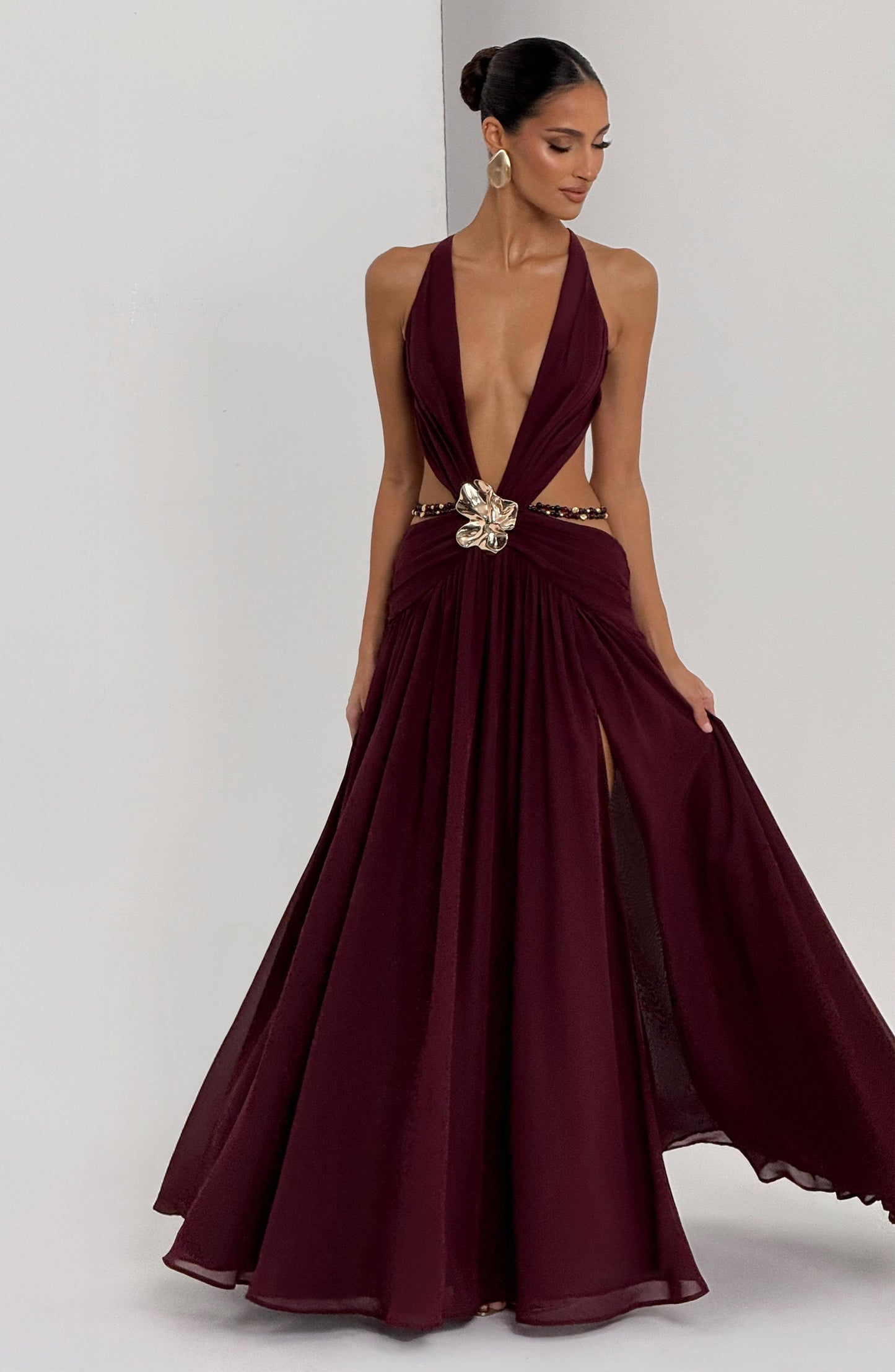 Vestido Indiana Maxi - Laca Cereza