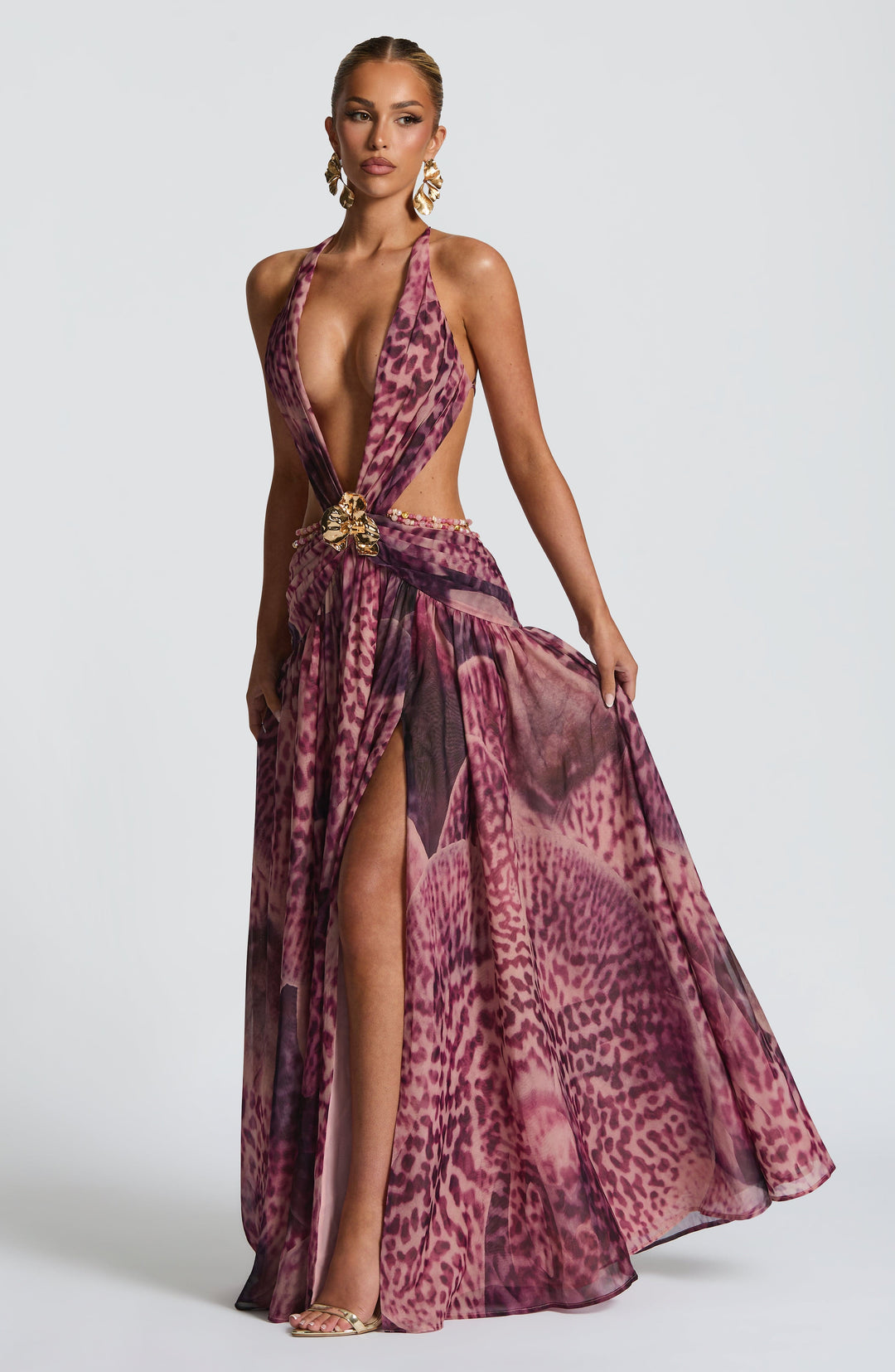 Vestido Maxi Indianna - Estampado de Orquídea Magenta