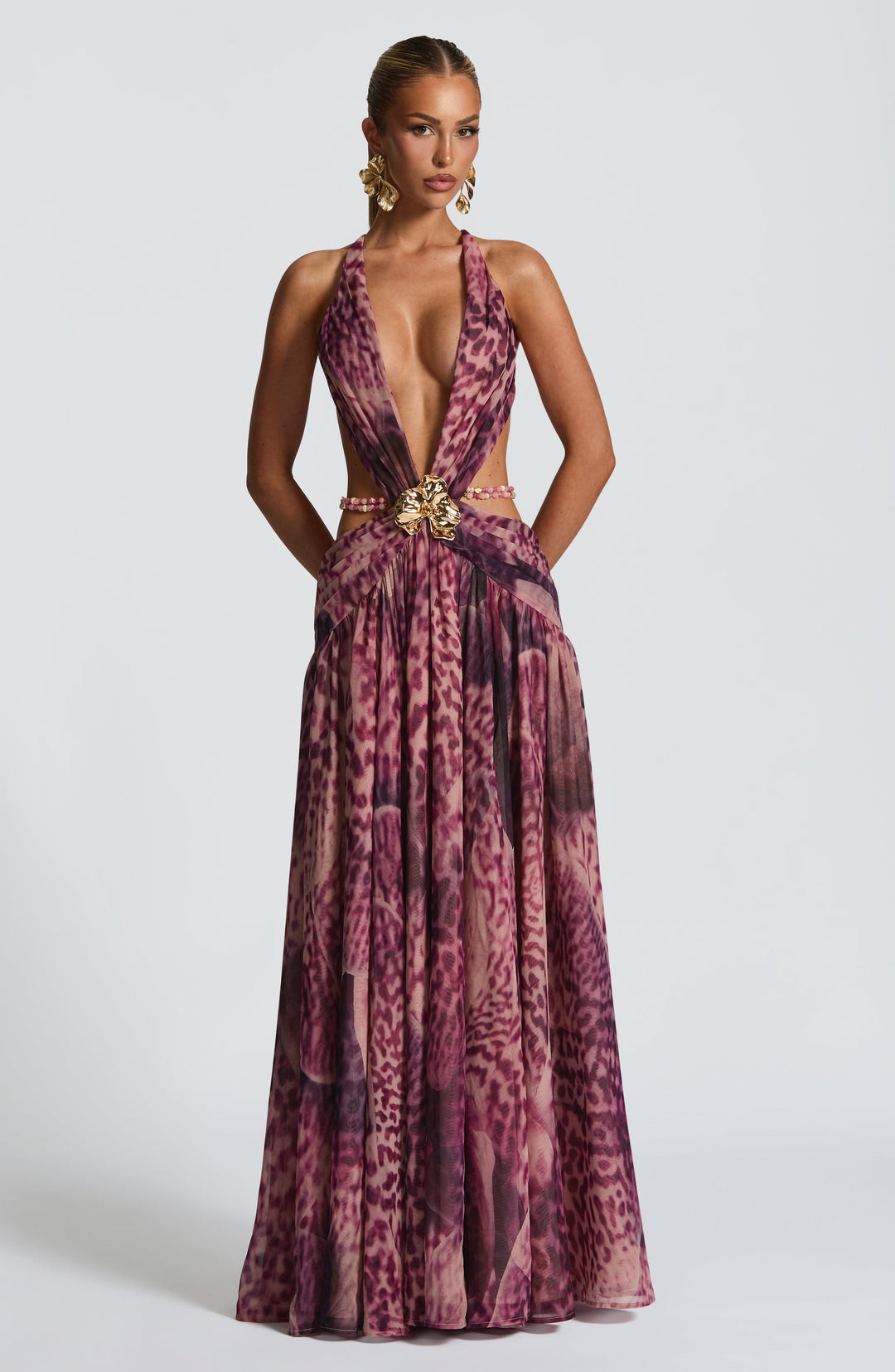 Vestido Maxi Indianna - Estampado de Orquídea Magenta