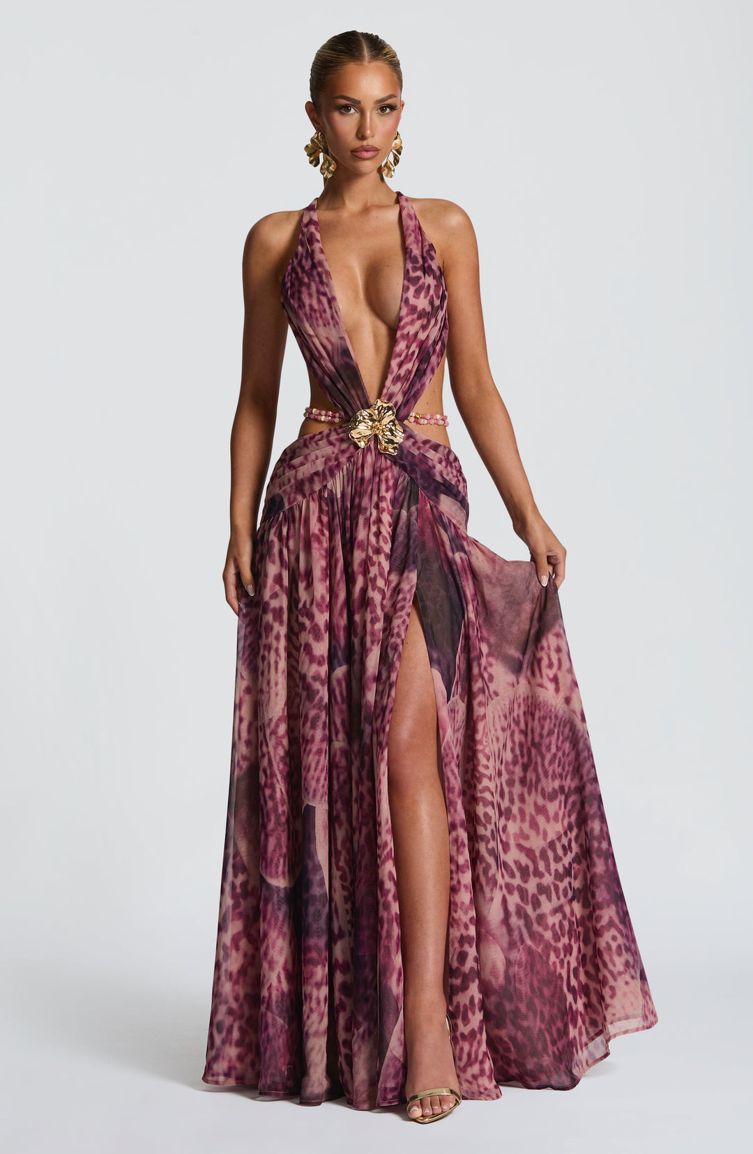 Vestido Maxi Indianna - Estampado de Orquídea Magenta