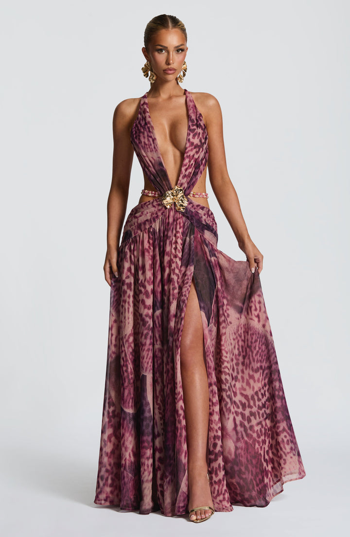 Vestido Maxi Indianna - Estampado de Orquídea Magenta
