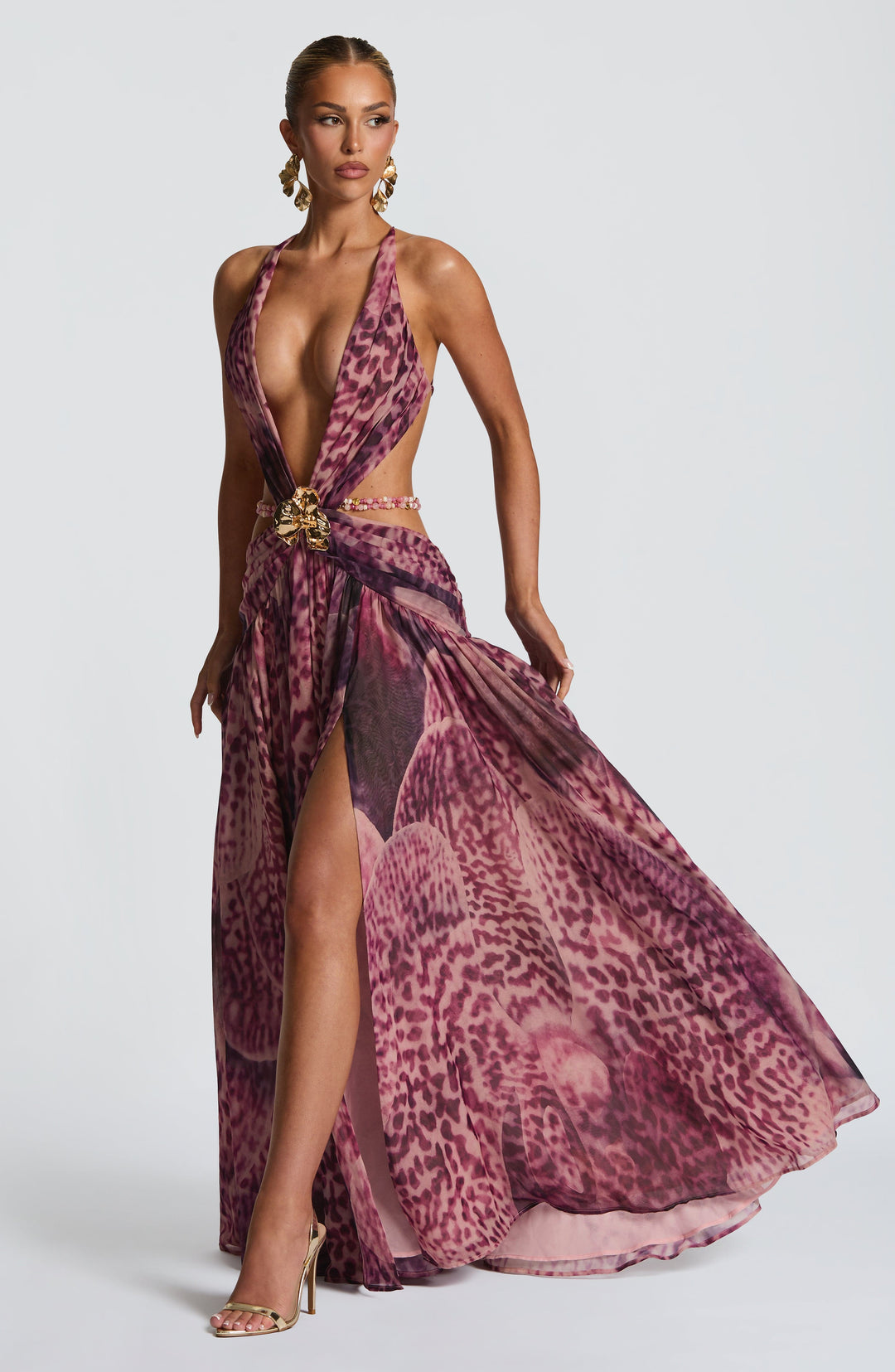 Vestido Maxi Indianna - Estampado de Orquídea Magenta
