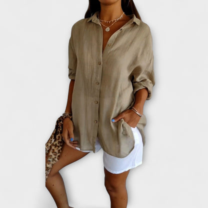 Camisa elegante Saskia con pliegues para mujeres