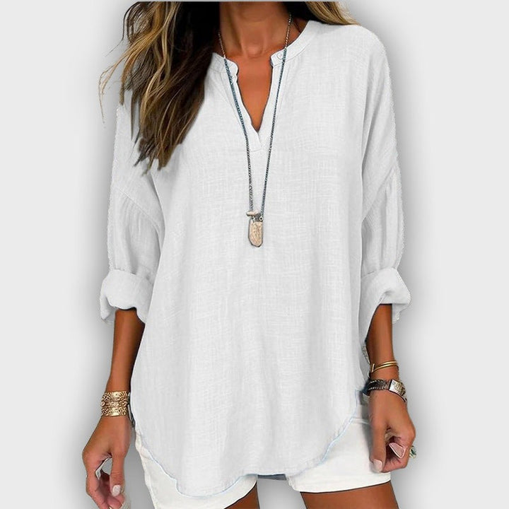 Camisa Katarina con cuello en V para mujeres