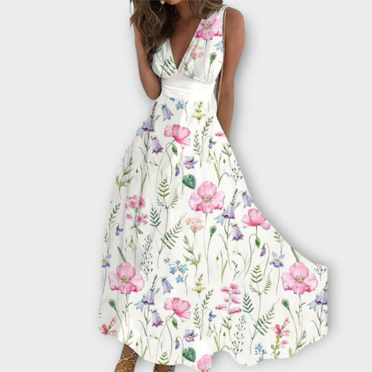 Vestido Romi con estampado floral - Vestido con escote en V elegante