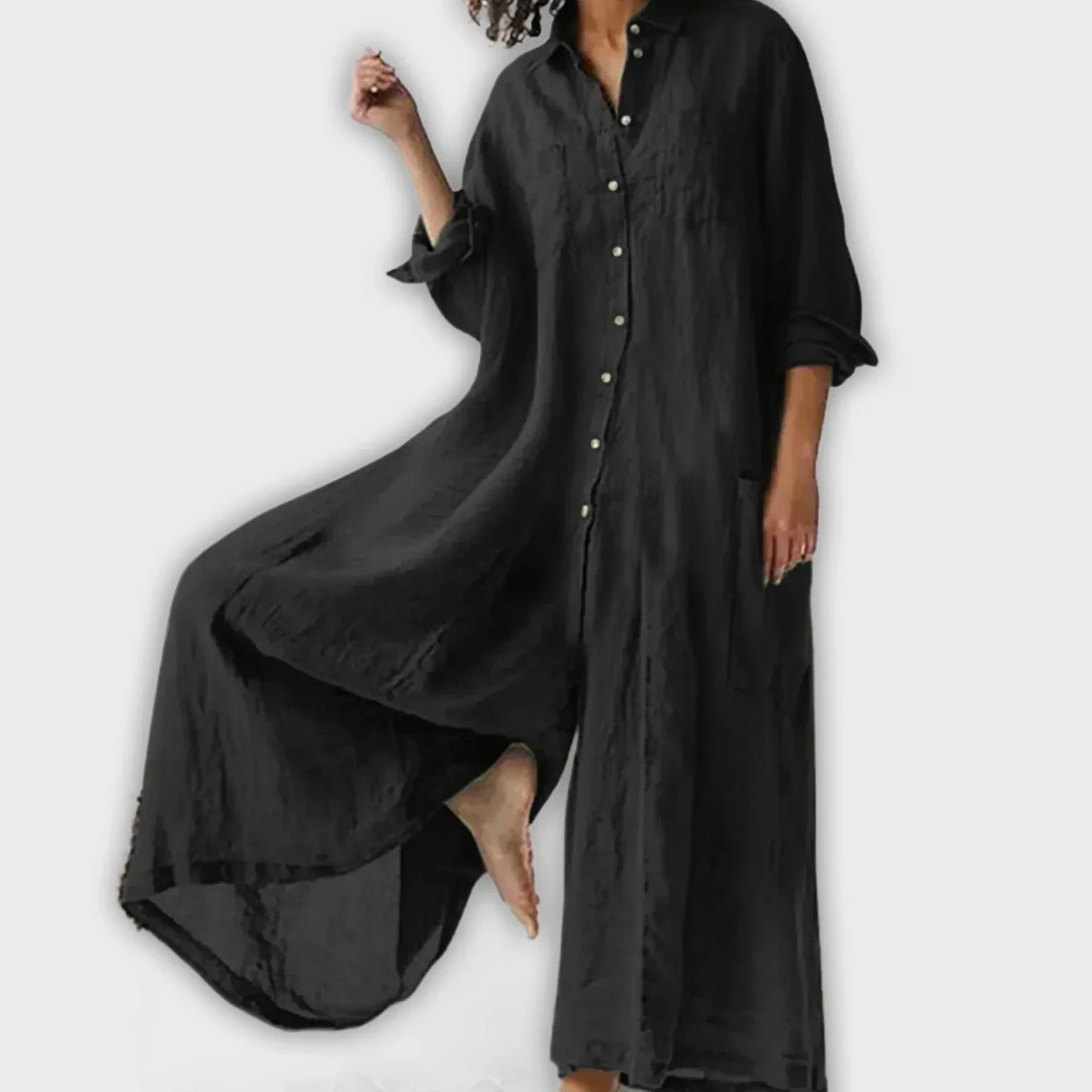Vestidos tipo camisa en talla grande con botones