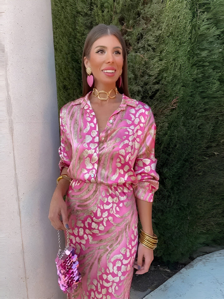 Mayo | Vestido de Camisa de Satén Elegante