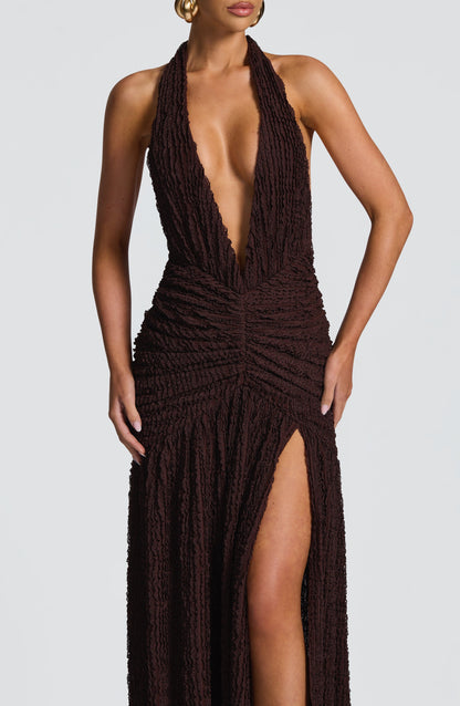 Vestidos Maxi Minerva - Marrón Ciruela