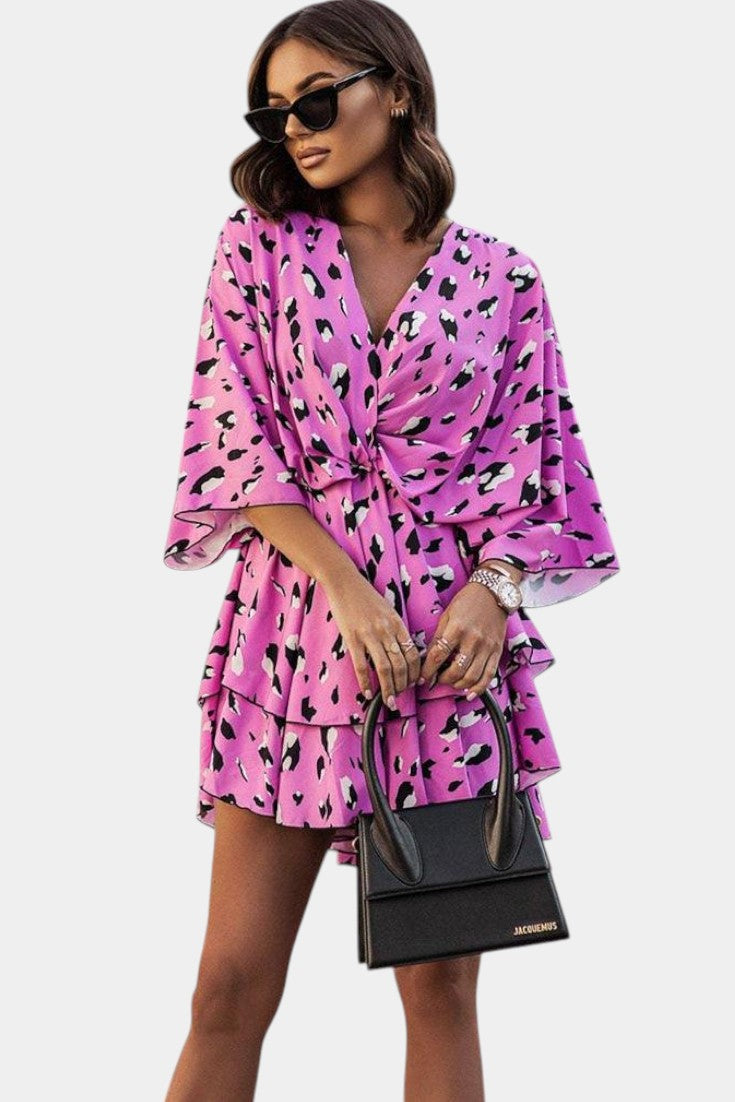 Vestido Eliza mini con nudo frontal y detalles