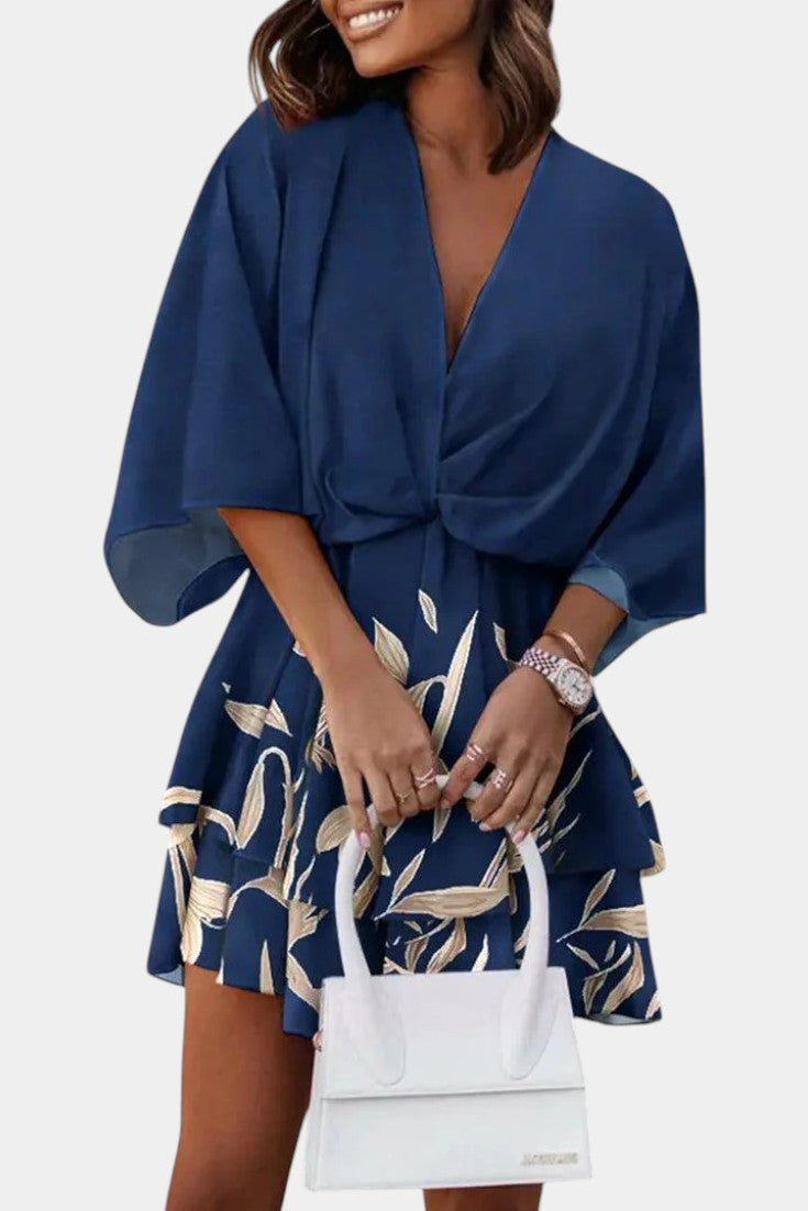 Vestido Eliza mini con nudo frontal y detalles