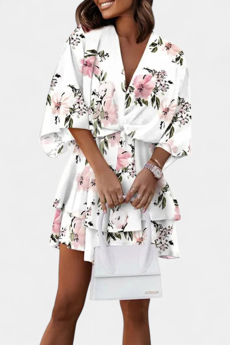 Vestido Eliza mini con nudo frontal y detalles