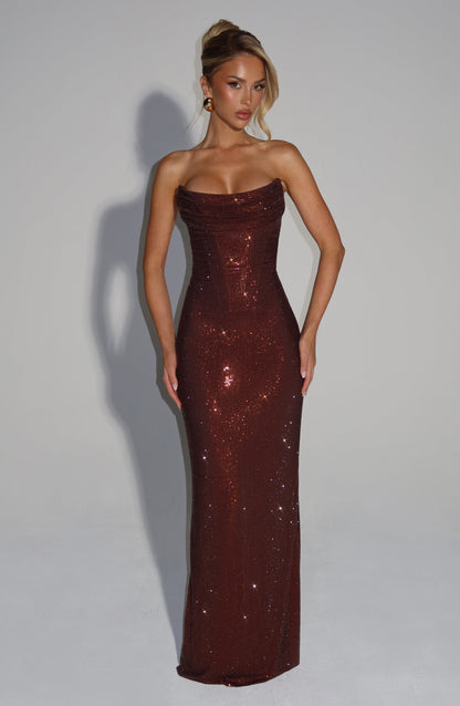 Vestidos Maxi Mirabella - Marrón Ciruela