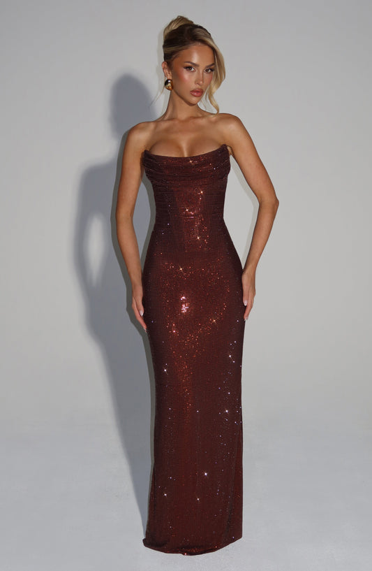 Vestidos Maxi Mirabella - Marrón Ciruela