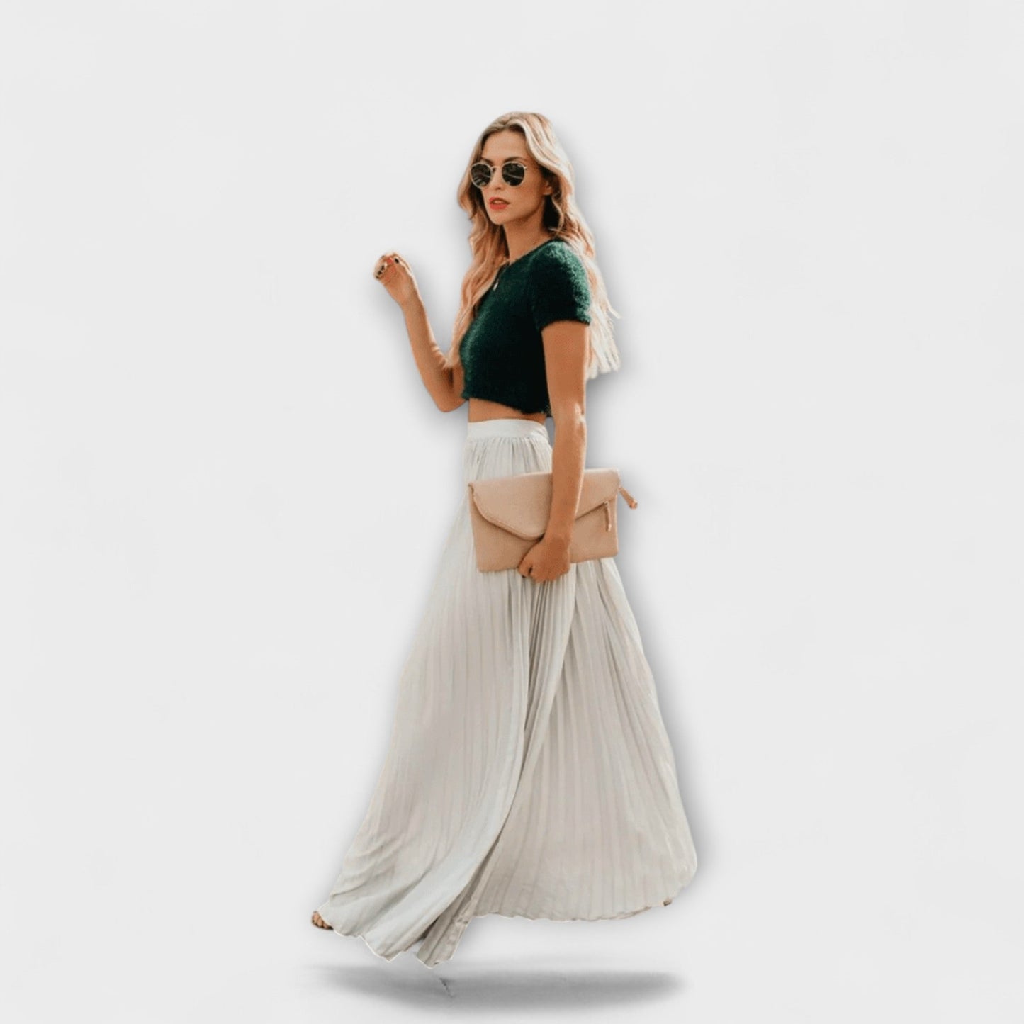 Falda Maxi Plisada Apricot - Elegancia y Comodidad en Cada Paso