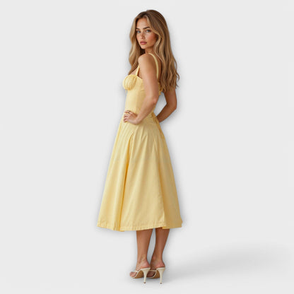 Vestido midi con bolsillos - Kiyona