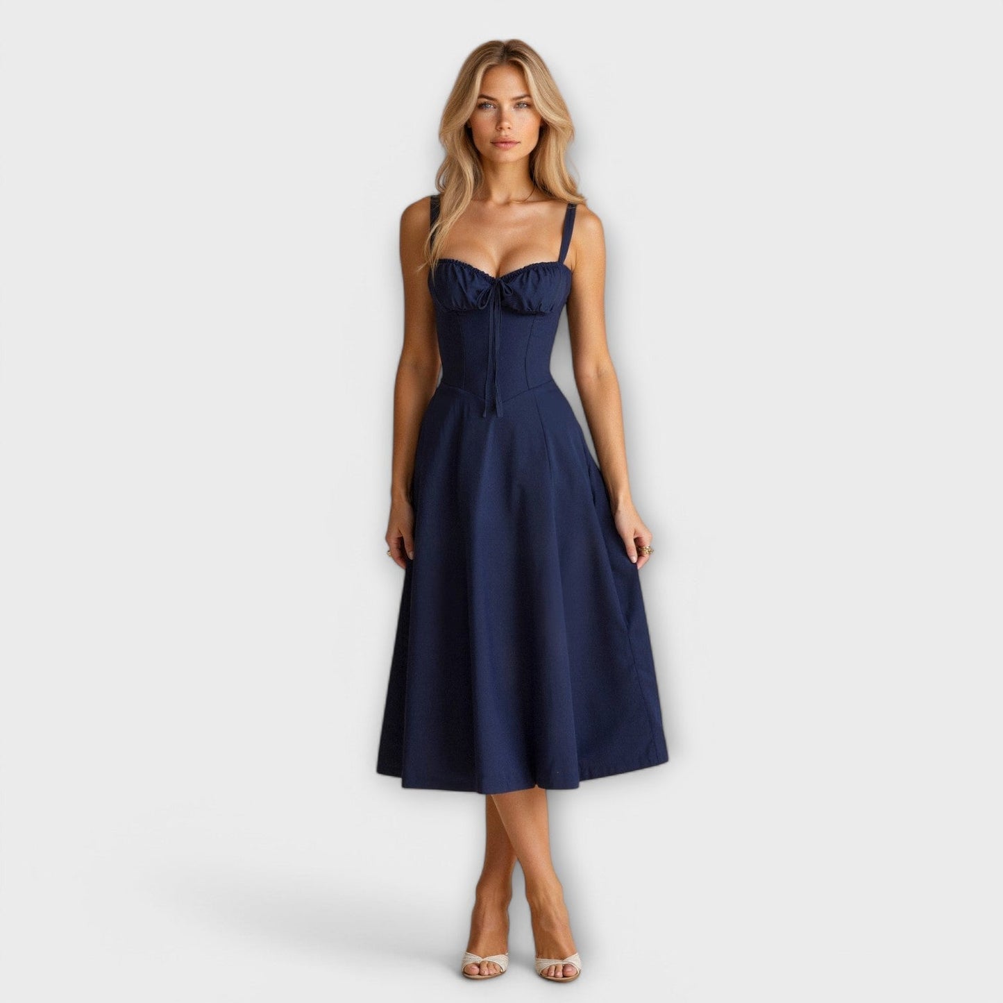 Vestido midi con bolsillos - Kiyona
