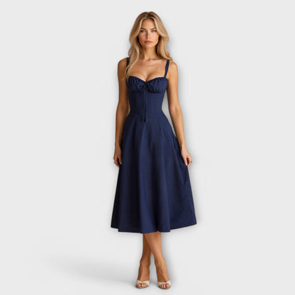 Vestido midi con bolsillos - Kiyona