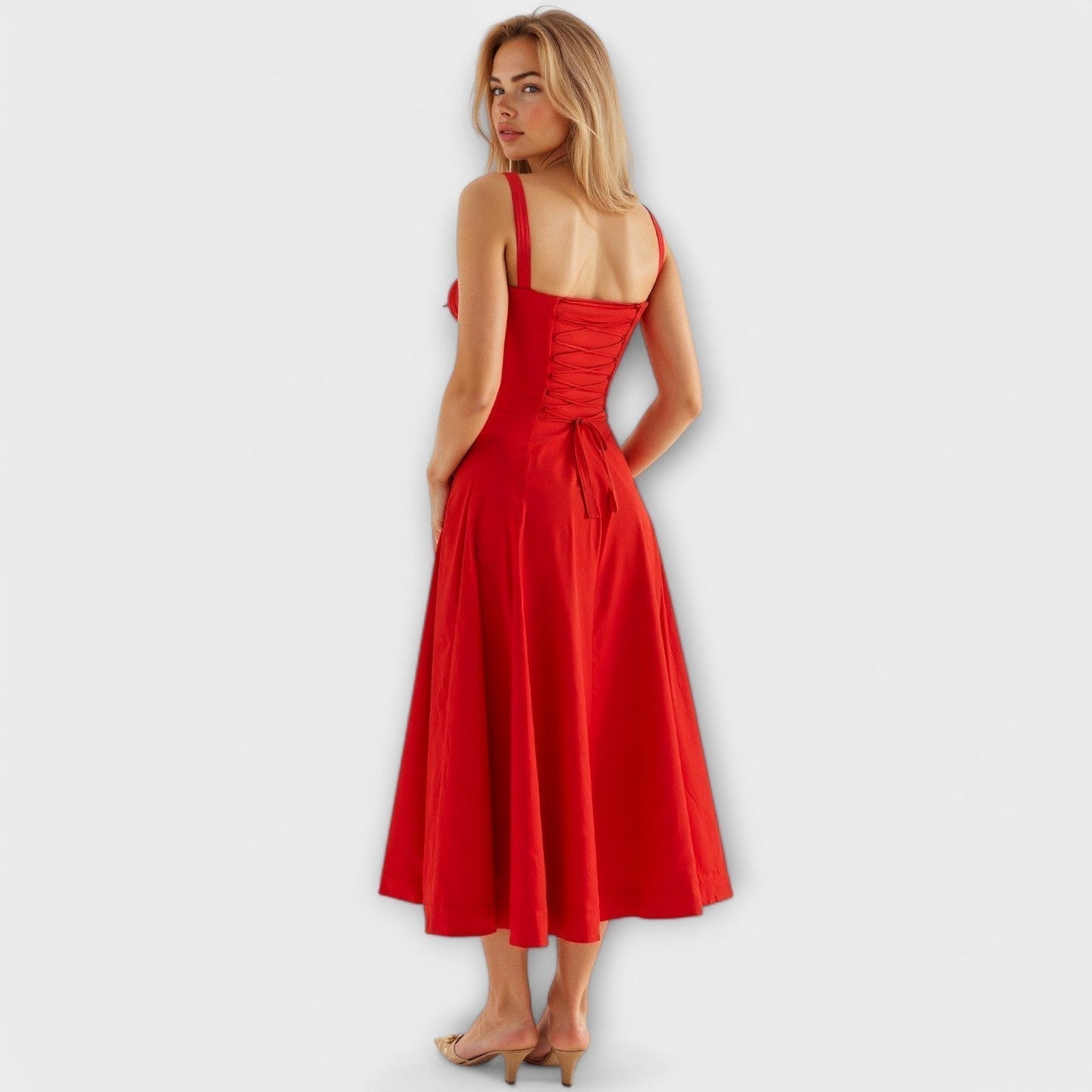 Vestido midi con bolsillos - Kiyona