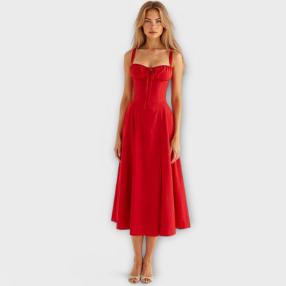 Vestido midi con bolsillos - Kiyona