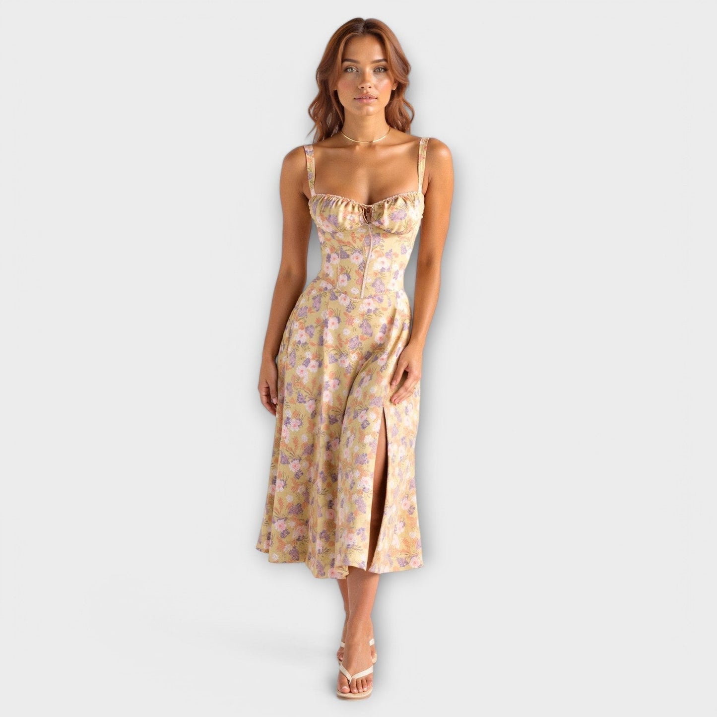 Vestido midi con bolsillos - Kiyona