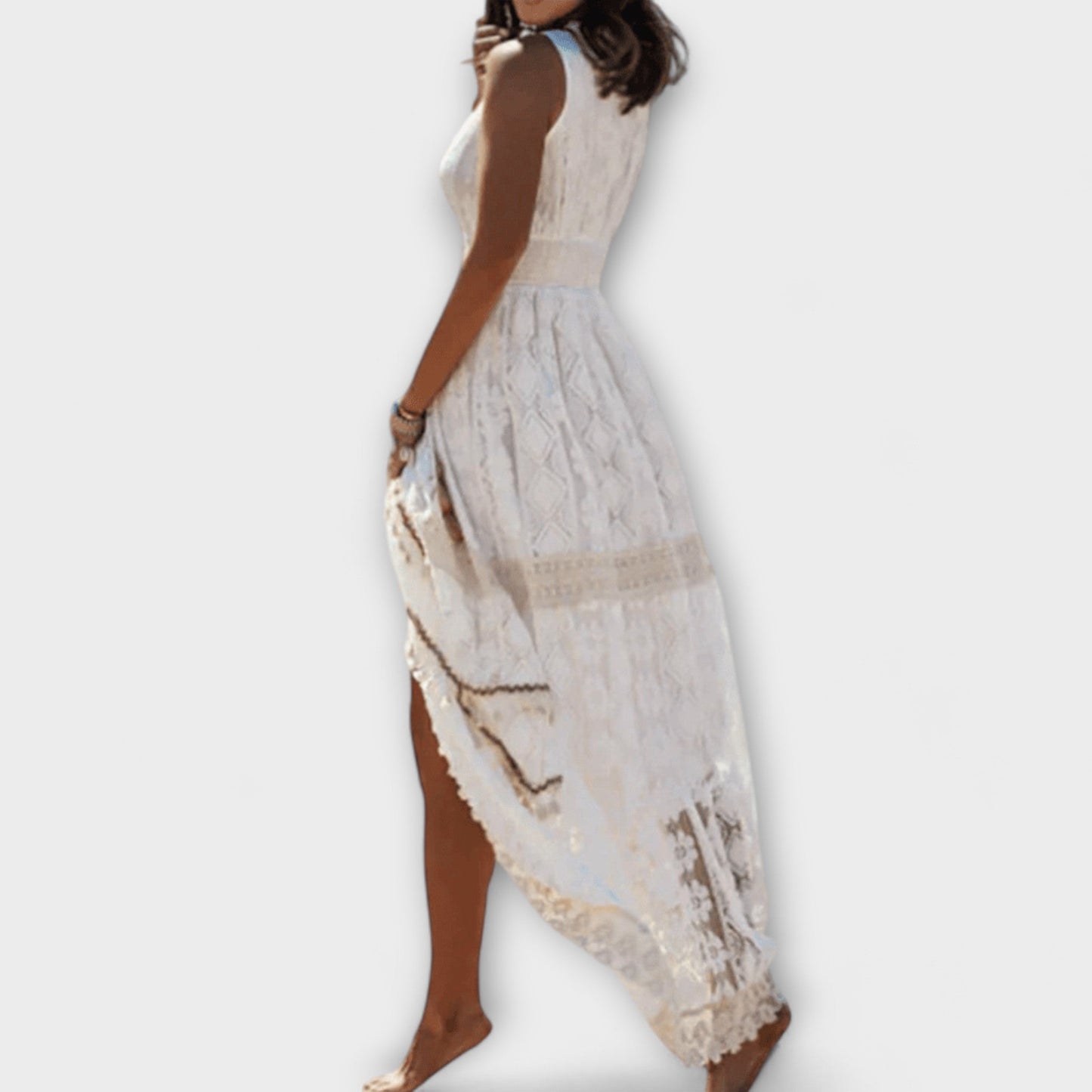 Vestido maxi boho con encaje