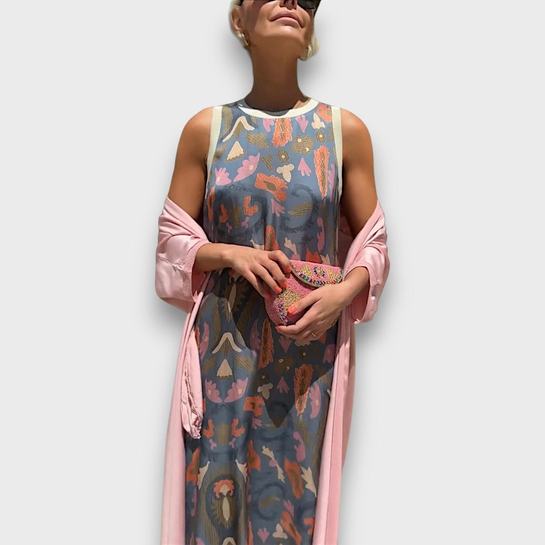 Albería – Vestido maxi con cárdigan