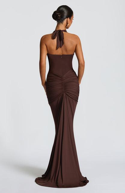 Vestidos Maxi Rosetta - Marrón Ciruela