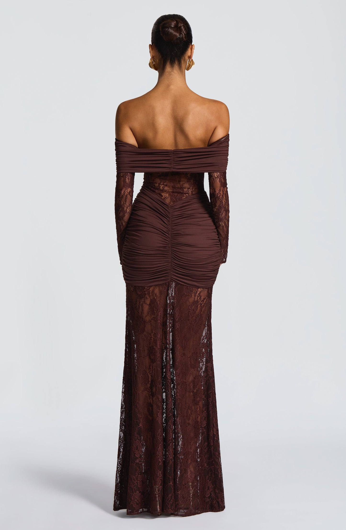 Vestido maxi Soline - Marrón ciruela