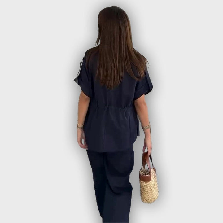 Conjunto de trabajo casual para mujeres con cordón ajustable