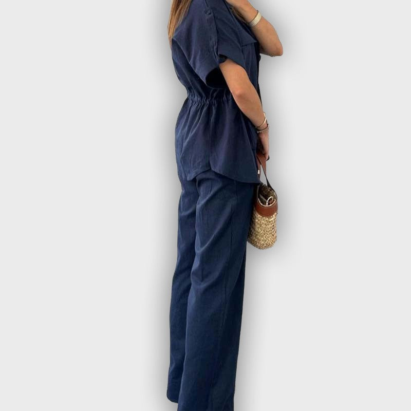 Conjunto de trabajo casual para mujeres con cordón ajustable