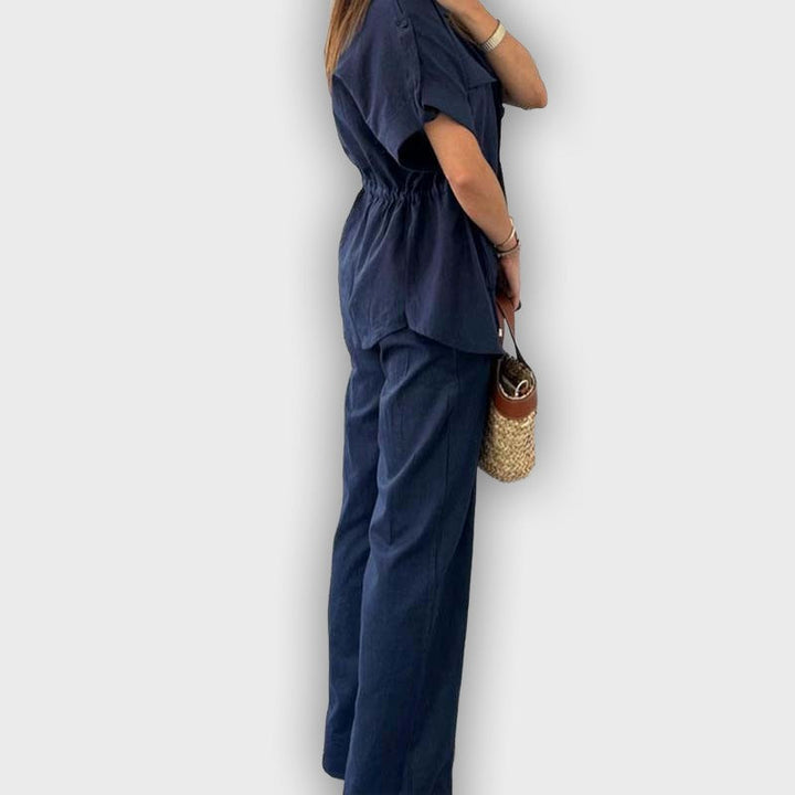 Conjunto de trabajo casual para mujeres con cordón ajustable