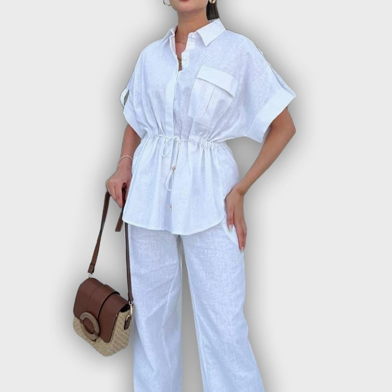 Conjunto de trabajo casual para mujeres con cordón ajustable