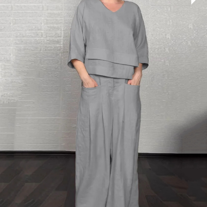 Angelina - Conjunto de pierna ancha minimalista