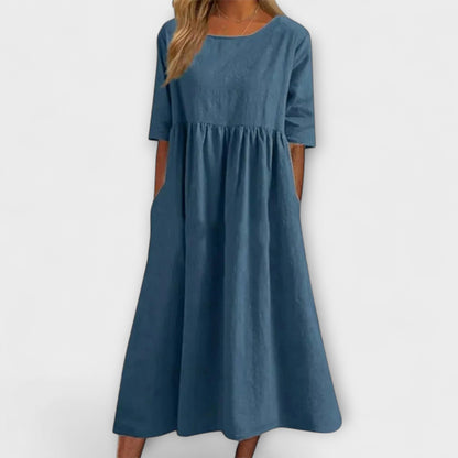 Vestido que cubre el abdomen – Corte holgado y elegante