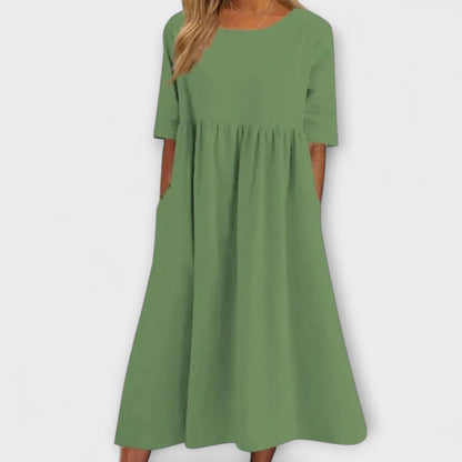 Vestido que cubre el abdomen – Corte holgado y elegante