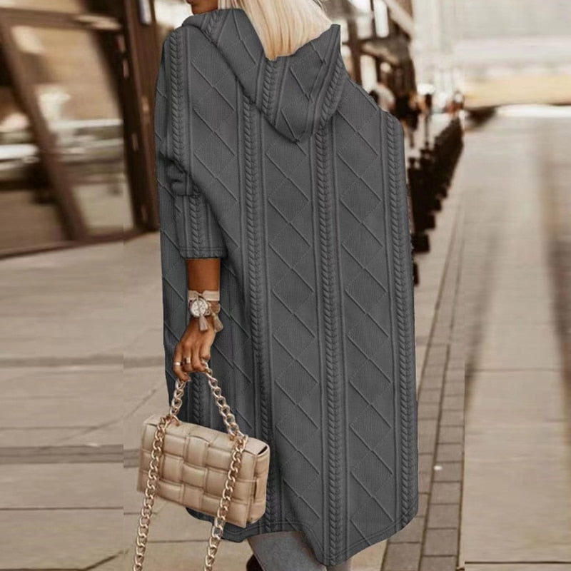 Johani | Cárdigan con Capucha de Longitud Extendida