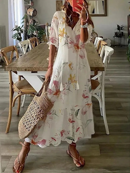 Aba - Vestido bohemio elegante con cobertura de vientre