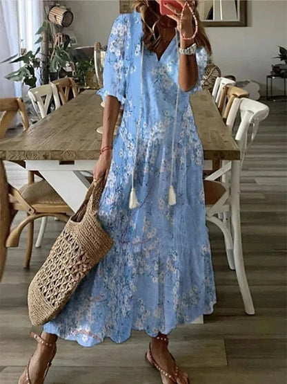 Aba - Vestido bohemio elegante con cobertura de vientre