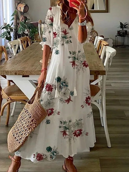 Aba - Vestido bohemio elegante con cobertura de vientre